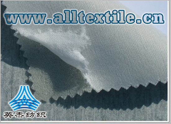 Double knitted fabric + sponge + double knitted fabric composite fabric